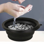 Foldable Silicone Face Bowl with Integrated Ice Tray - Portable Cooling Wash Basin for Bathroom Use